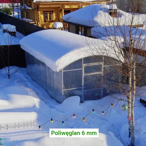 Szklarnia z poliwęglanu Proste ściany 3x12 m, poliwęglan 6 mm